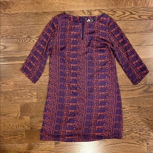 Stella & Dot Purple and Orange Geometric Dress
